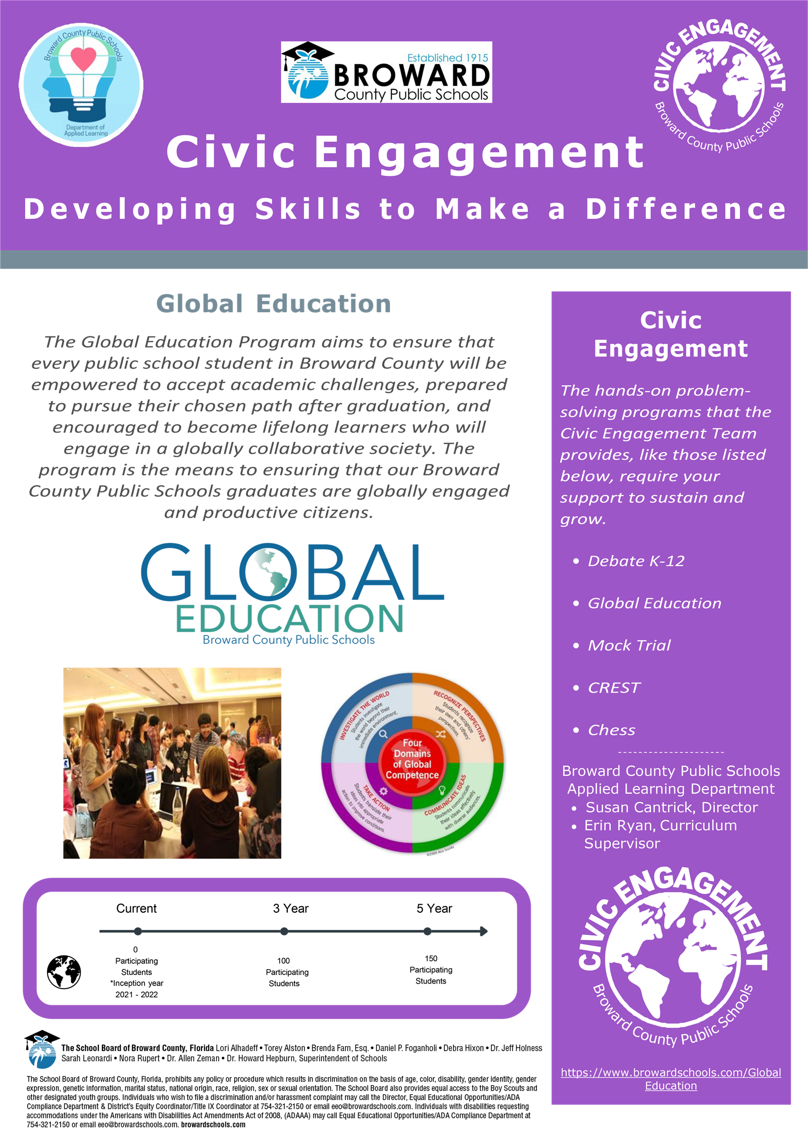 The Global Education Program aims to ensure that every public school student in Broward County will be empowered to accept ac
